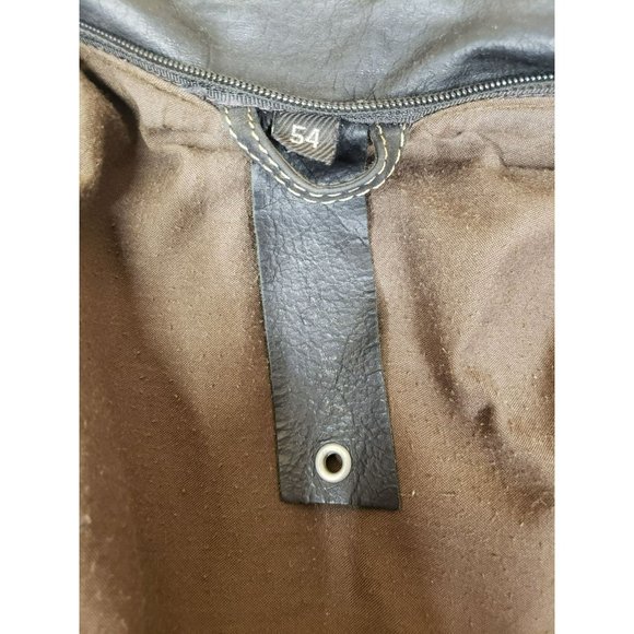 Brown Leather Jacket, Trapper, NEEDS ZIPPER, Men's size 54, Lined - Picture 10 of 12